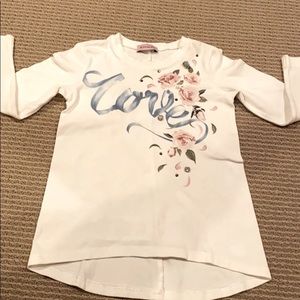MONNALISA KIDS LOVE TOP WITH STUDS AND SPARKLES